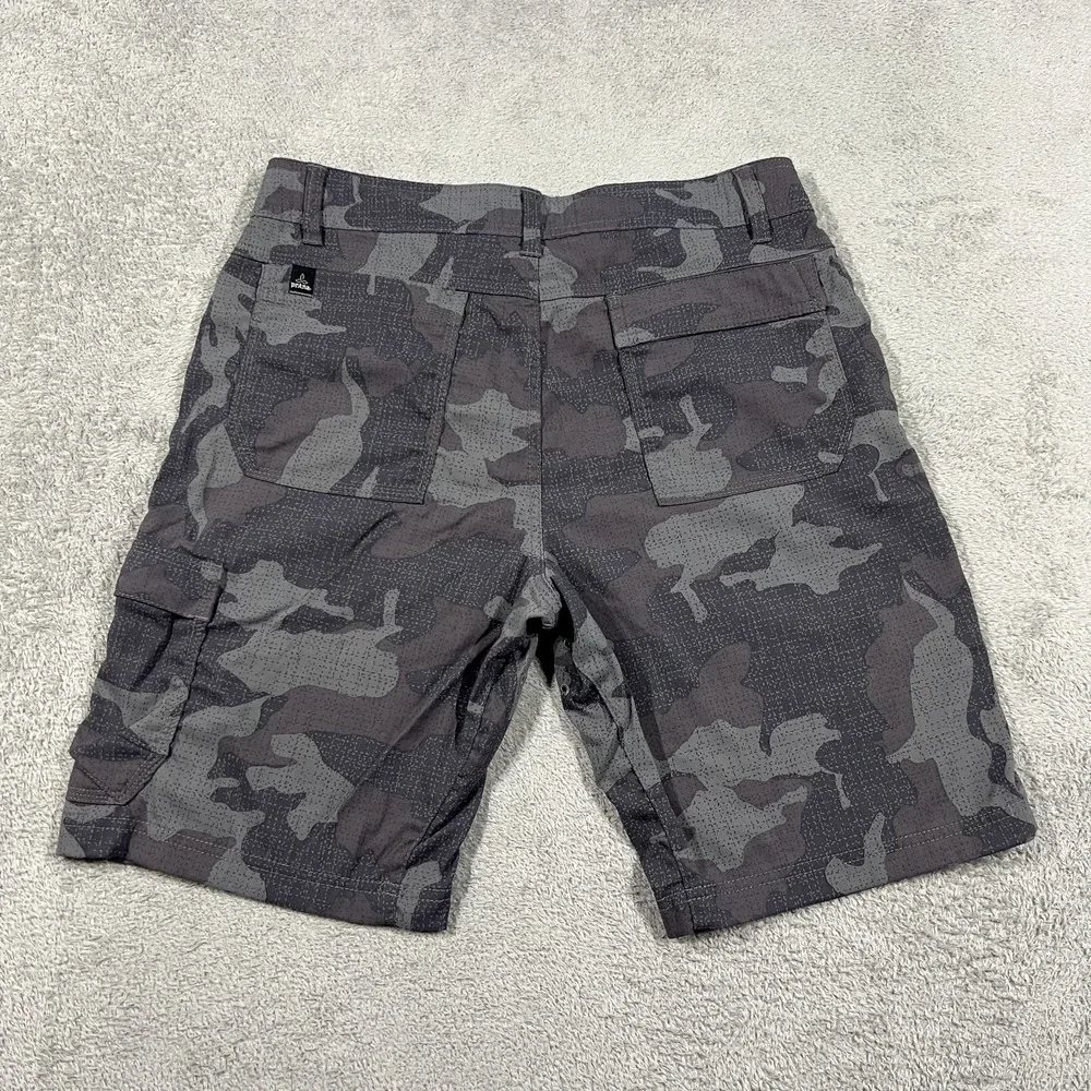 Prana Stretch Zion Shorts Mens 30 Gray Camo 10
